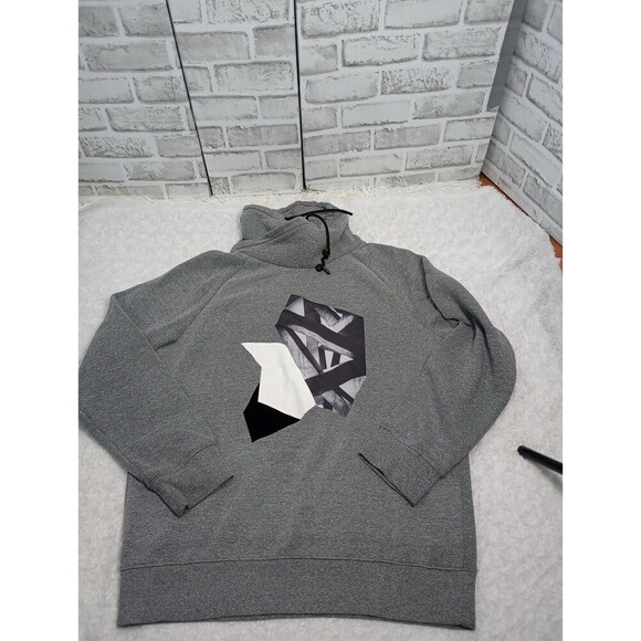 H&M Sweatshirt Womens Small Gray Mock Neck Long Sleeve Drawstring - Picture 1 of 10